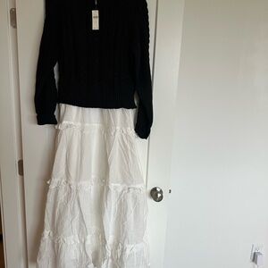 Anthropologie Black and White Maxi Dress